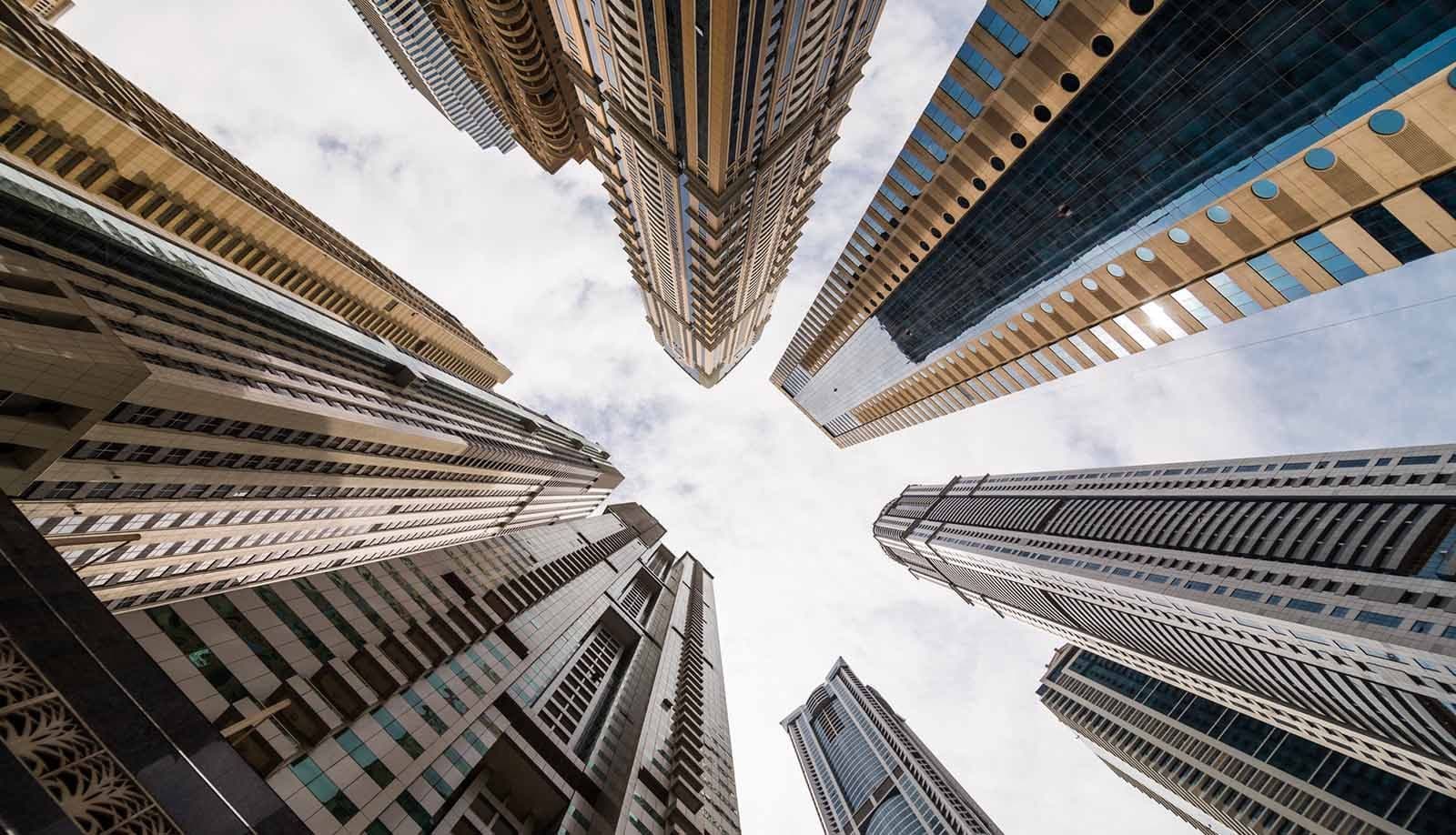 High-rise towers on the Dubai skyline